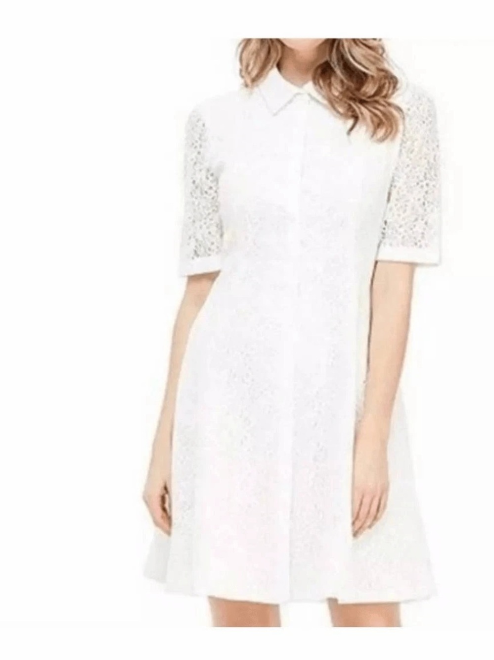 Gal Meets Glam Leighton Lace Shirt Dress Women’s Size 6 Snap Front A-Line Short